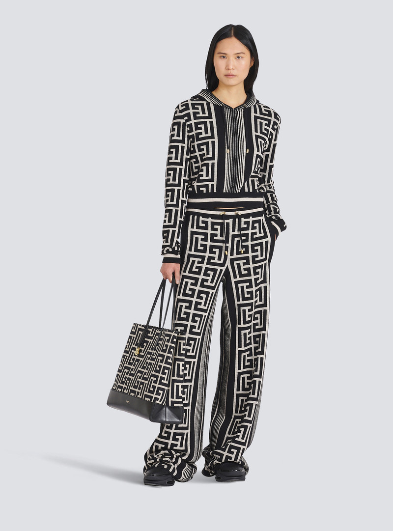 Balmain Wide Balmain monogram pants outlook