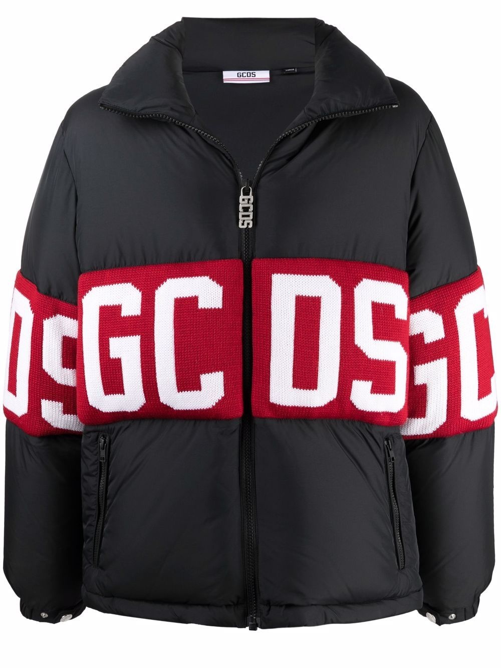 logo-print puffer jacket - 1