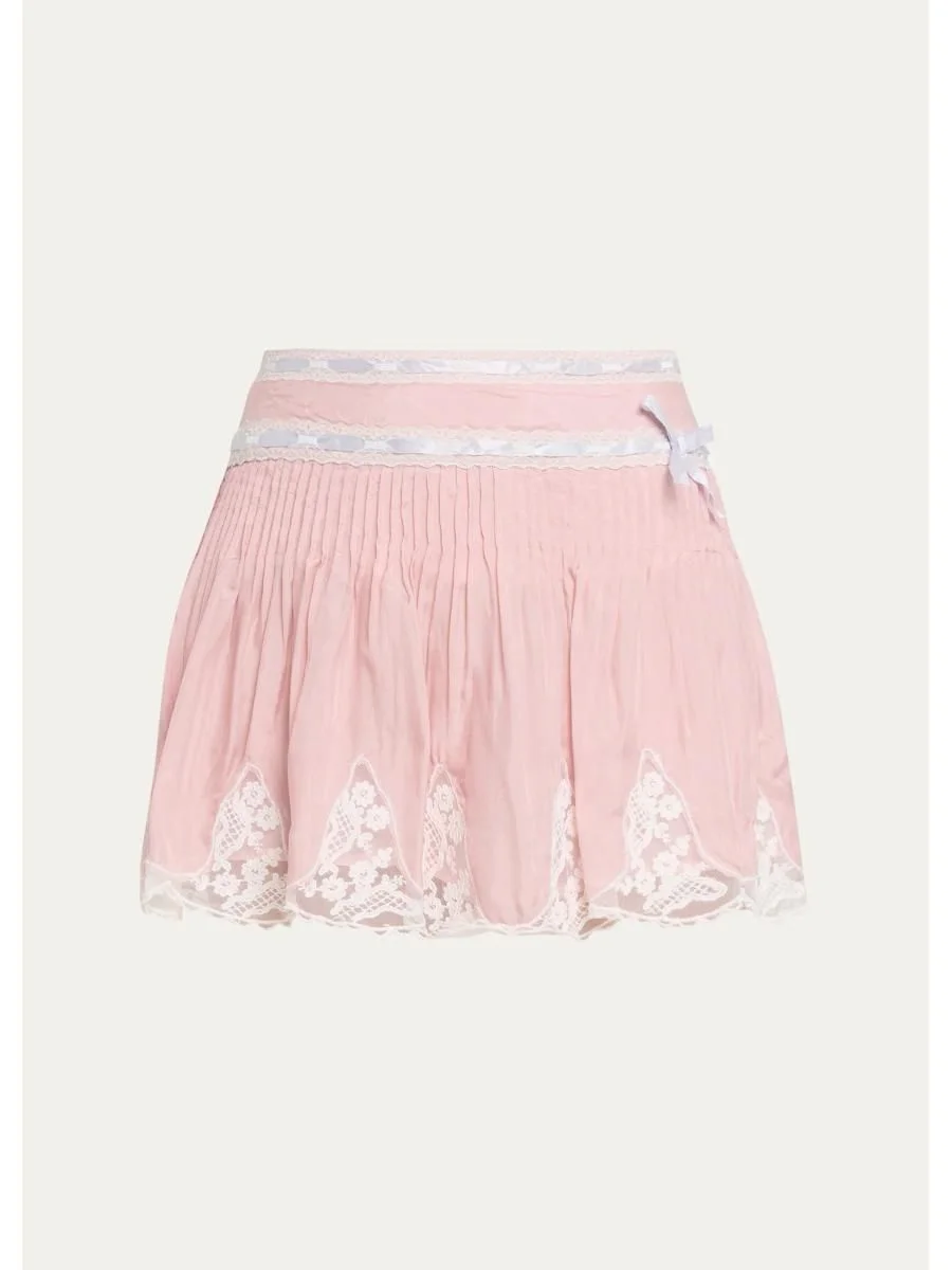 Marais Lace-Trim Mini Skirt - 1