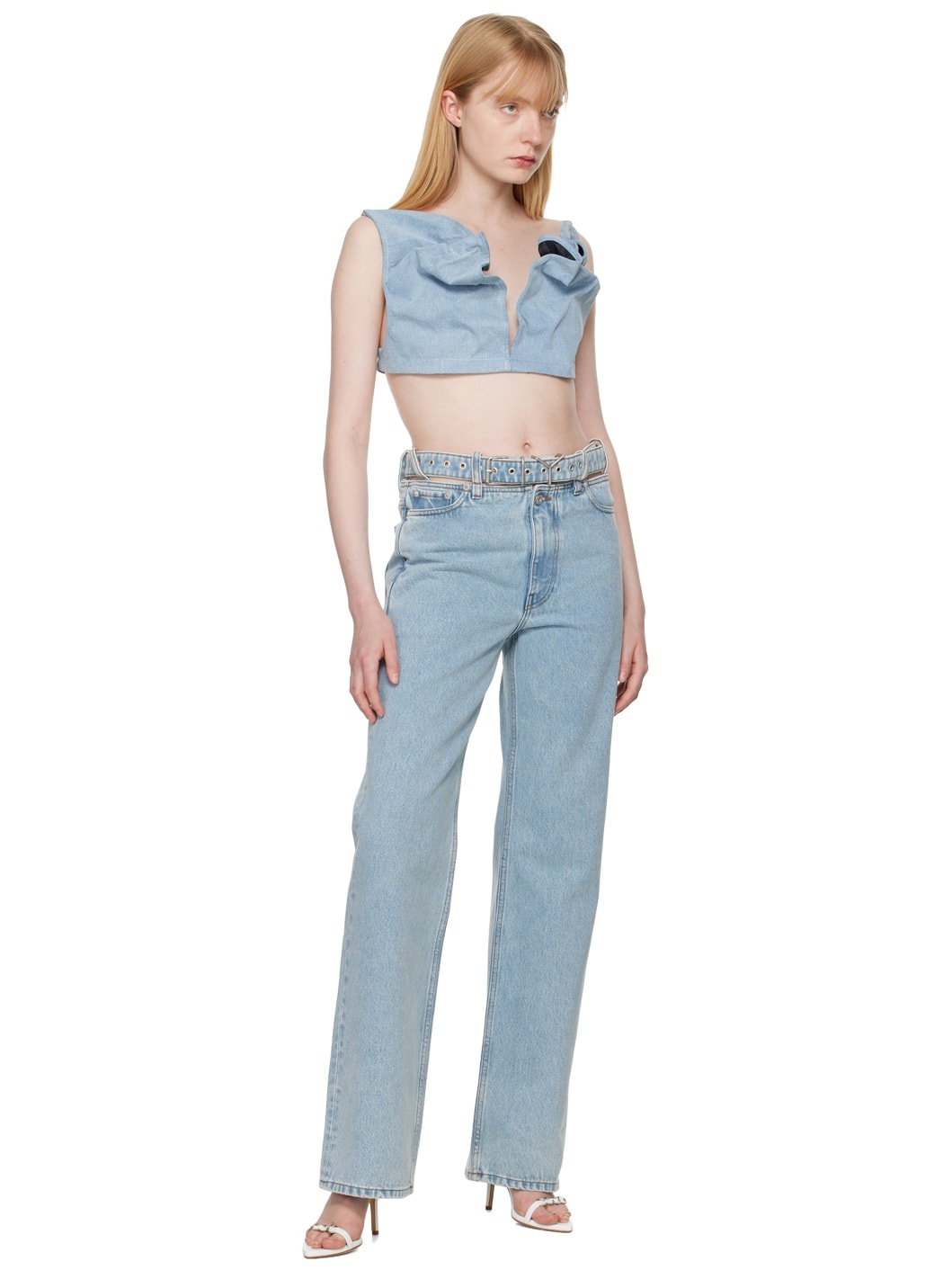 Blue Y Belt Jeans - 4