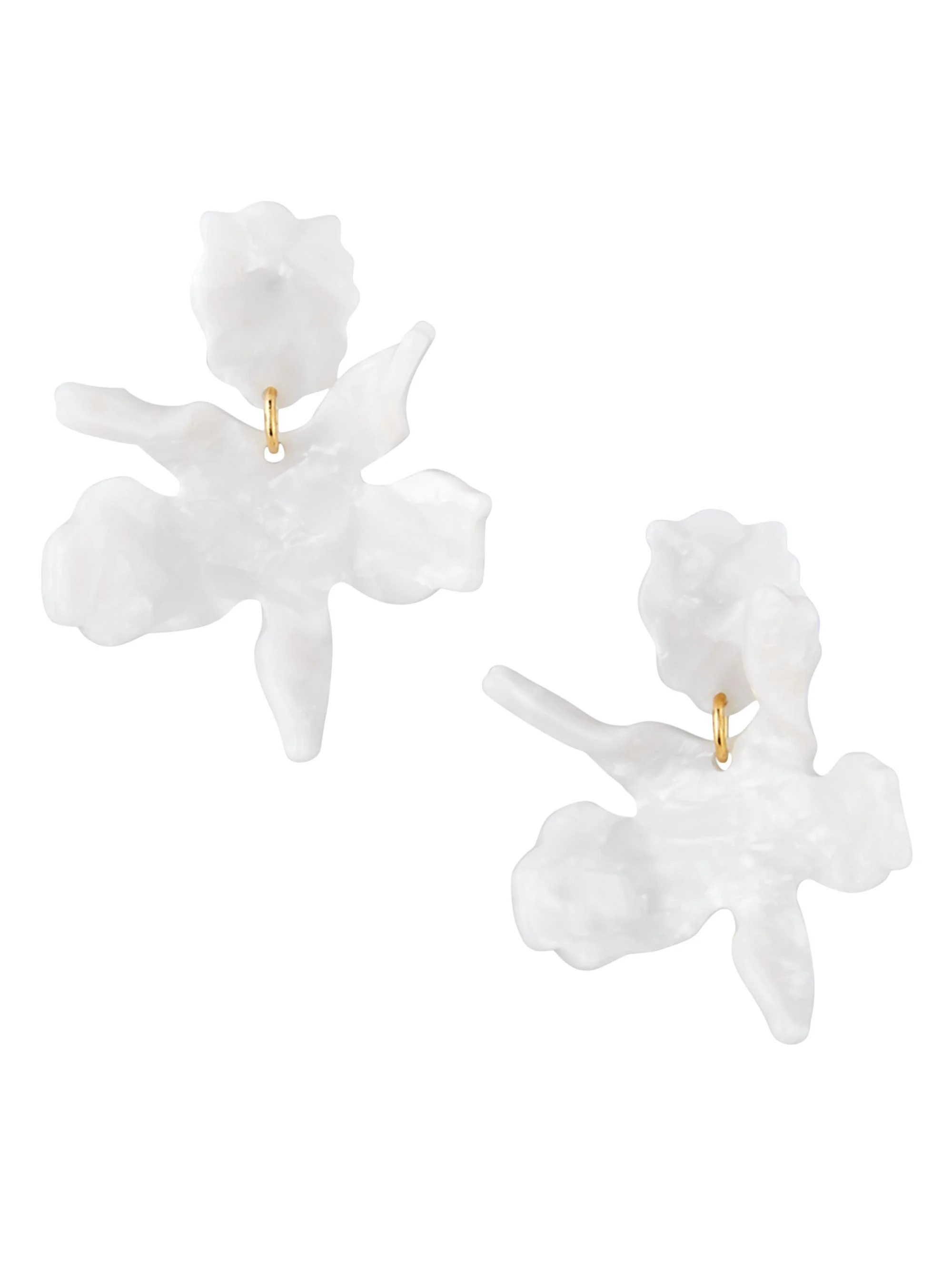Women's Paper Lily 14K-Gold-Plated & Acetate Small Drop Earrings - Mother Of Pearl - 1