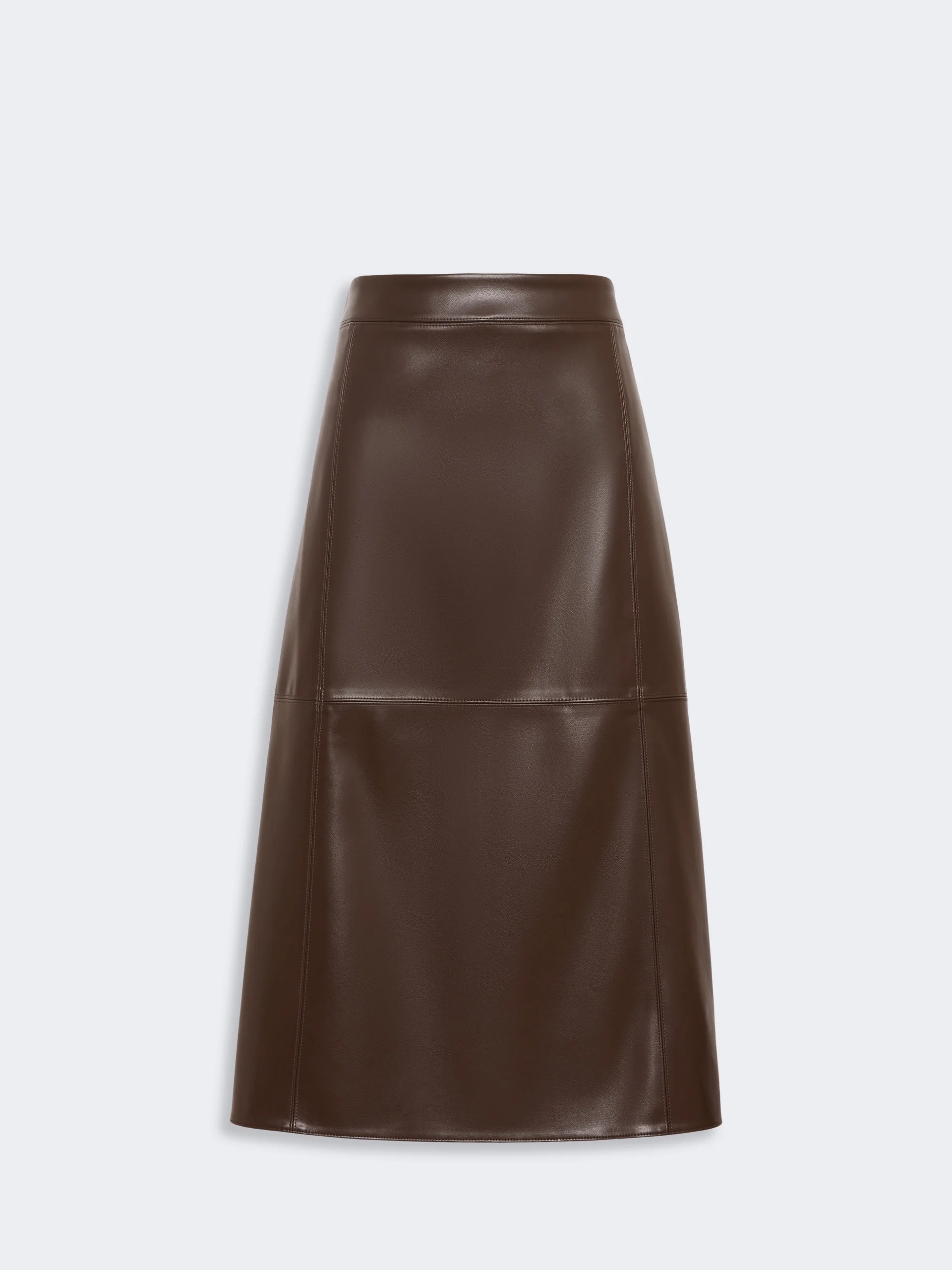 CRISMA Coated jersey midi skirt - DARK BOWN - 1