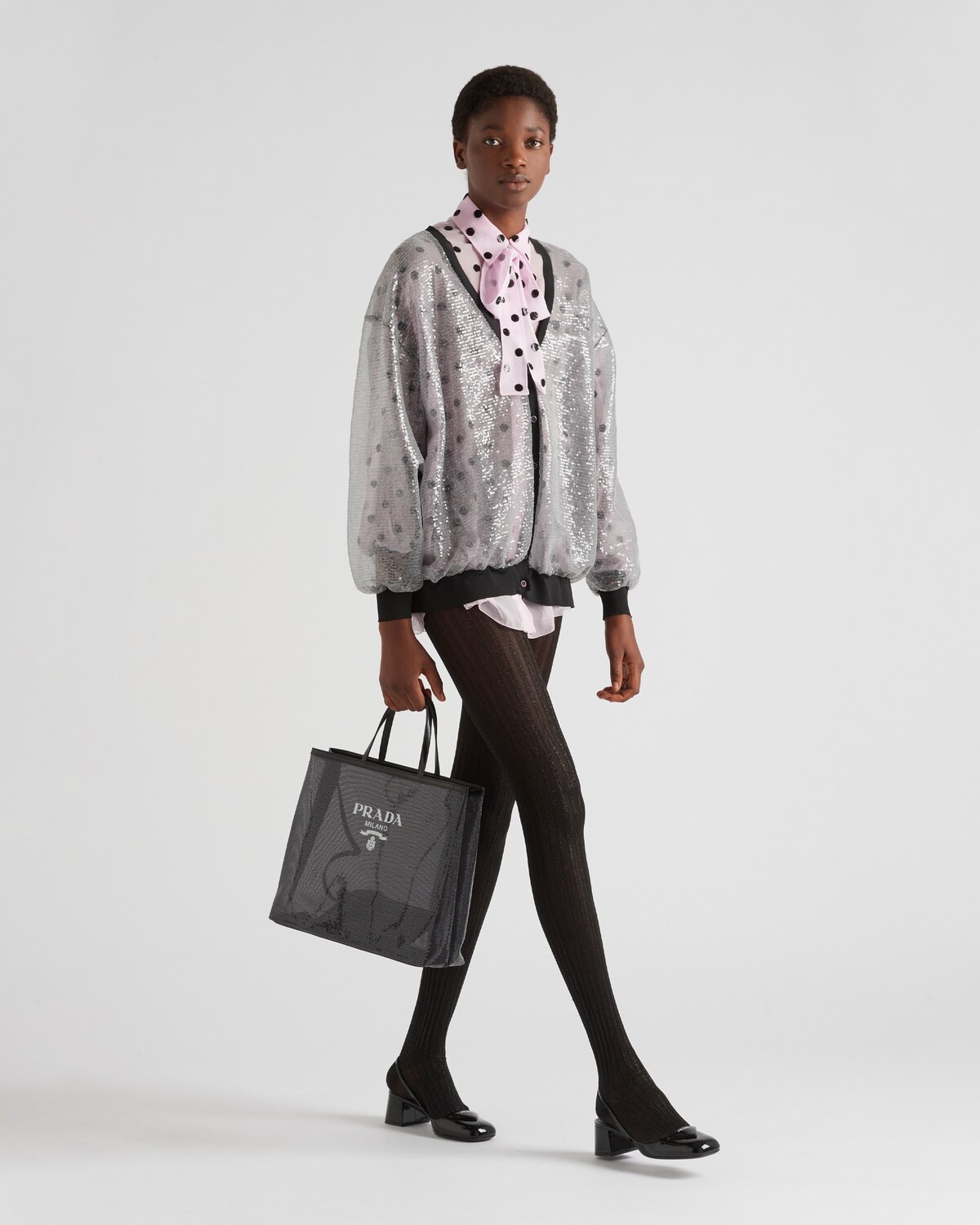 Sequin-embroidered tulle cardigan - 2