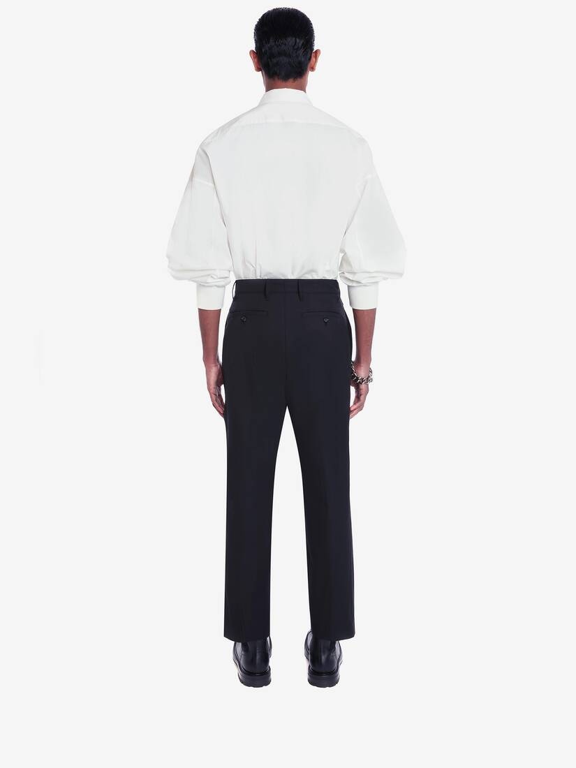 Skull Leaf Print Dropped Shoulder Poplin Shirt in White/black - 4