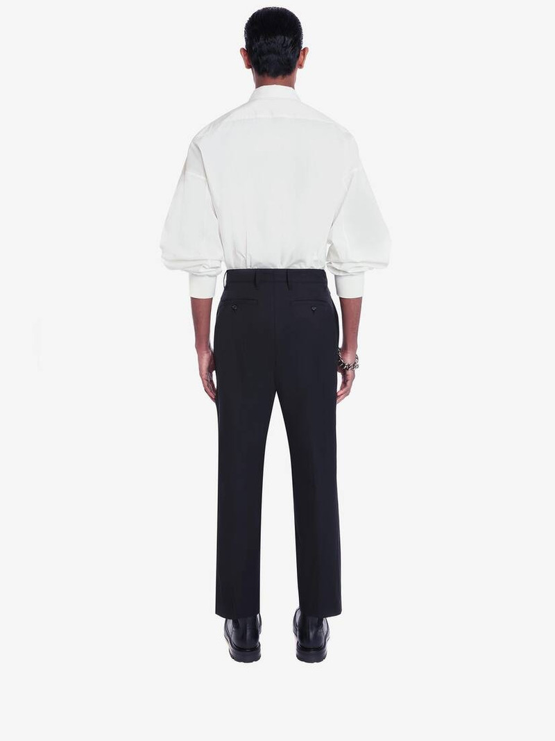 Skull Leaf Print Dropped Shoulder Poplin Shirt in White/black 4