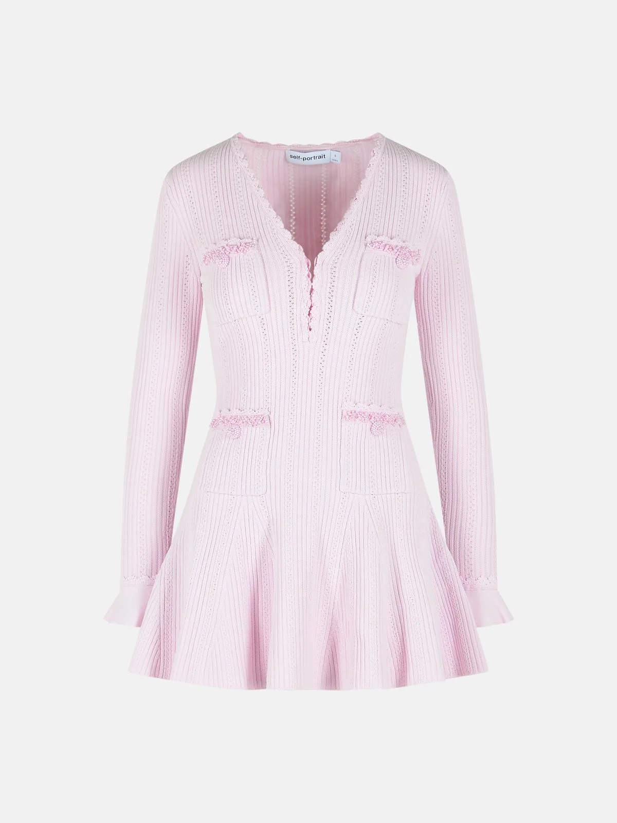 PINK VISCOSE BLEND MINI DRESS - 1