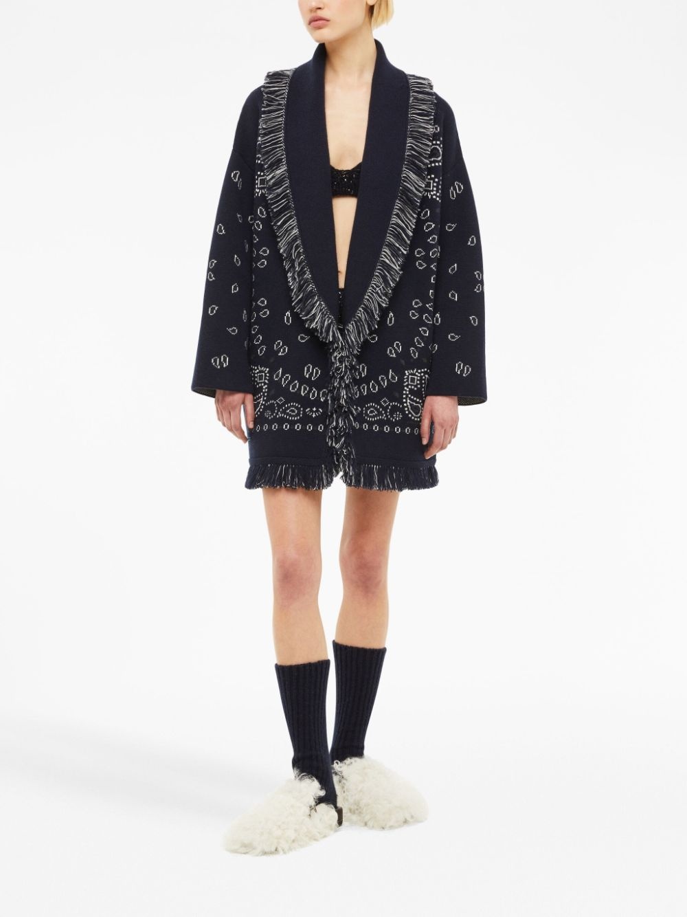 Bandana jacquard cashmere cardigan - 2