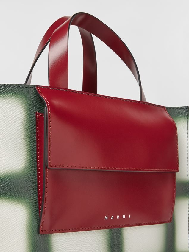 MUSEO BAG IN CHECK DESIGN SAFFIANO CALFSKIN WITH EXTERNAL POCKET - 4
