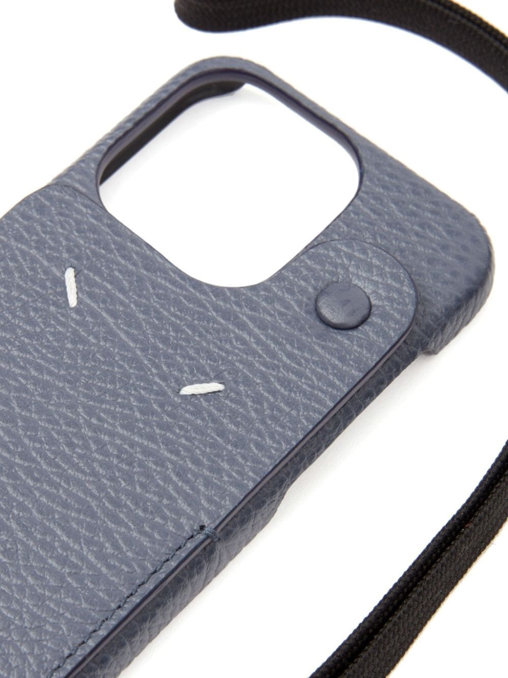 logo-embroidered leather phone case - 3