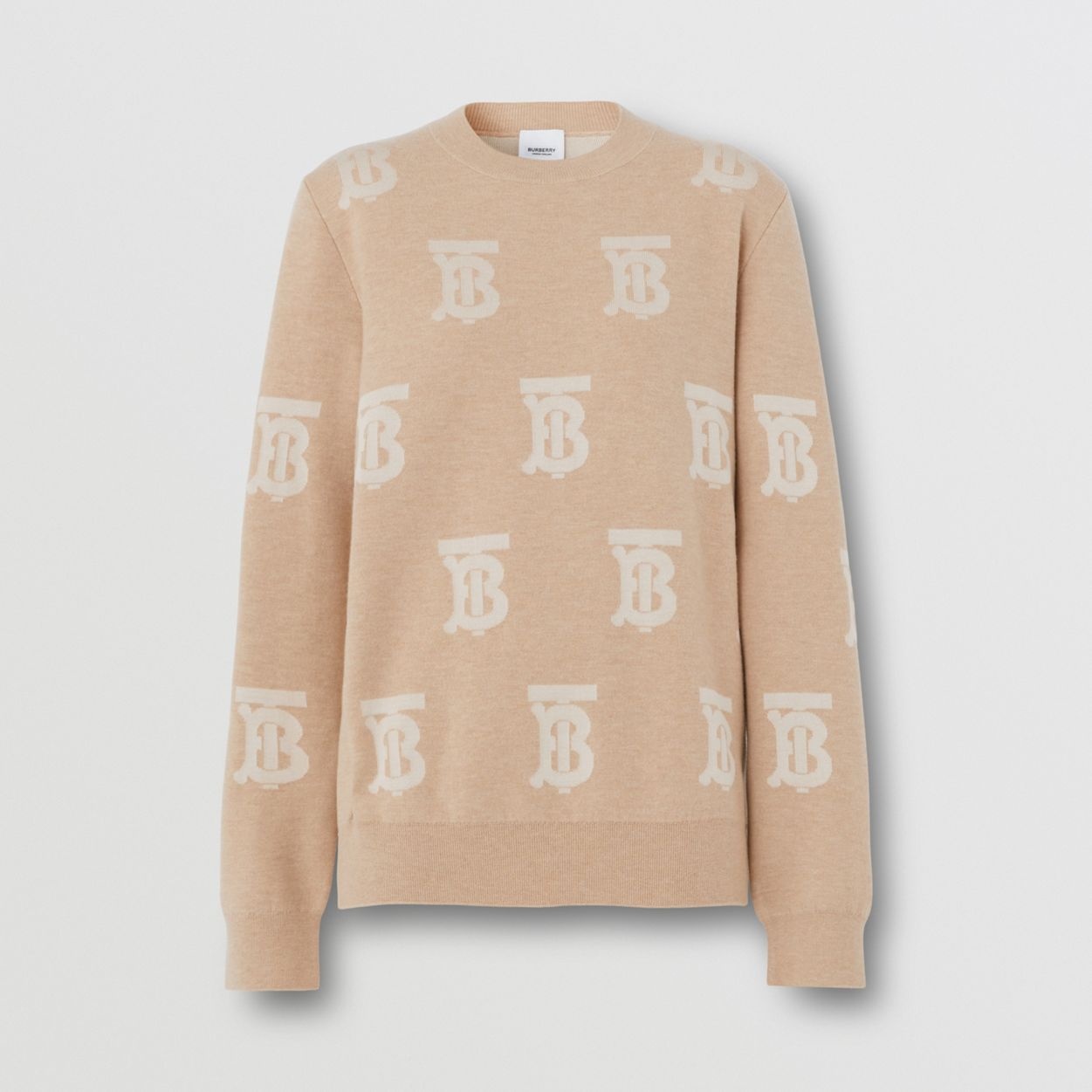 Monogram Wool Silk Blend Jacquard Sweater - 1