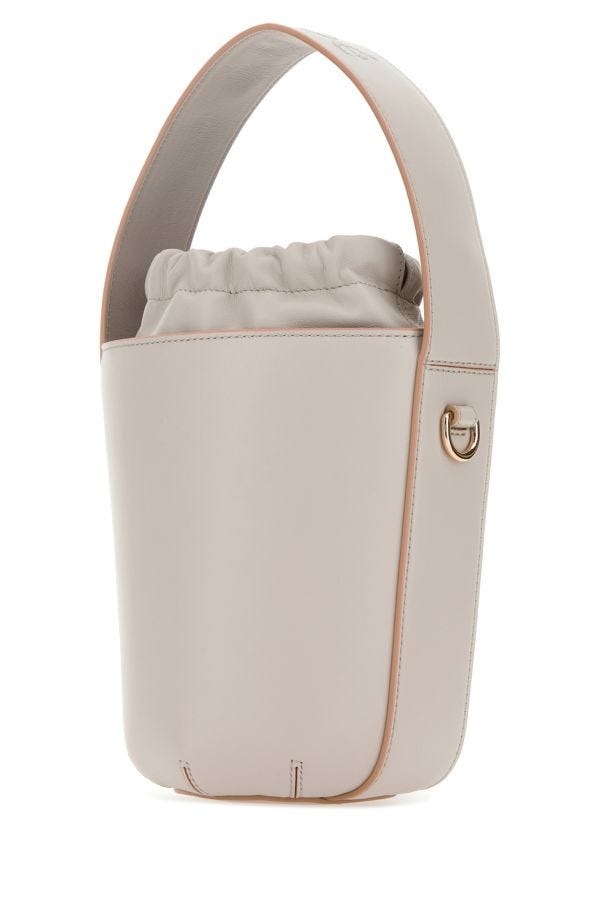 Light pink leather bucket bag - 2