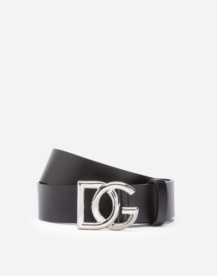 Leather belt with crossed DG logo - 1