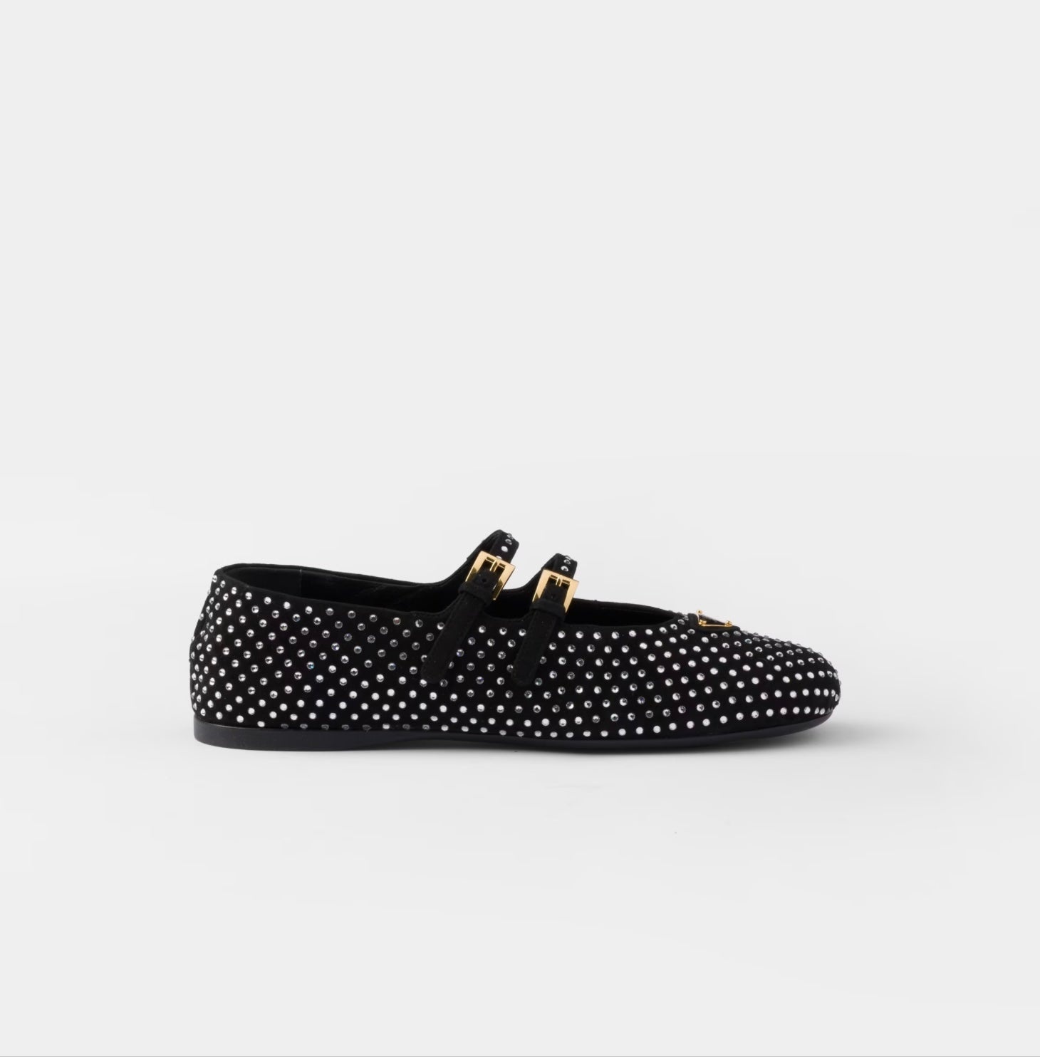Prada PRARA suede ballerinas with crystals | jacquestine_boutique 