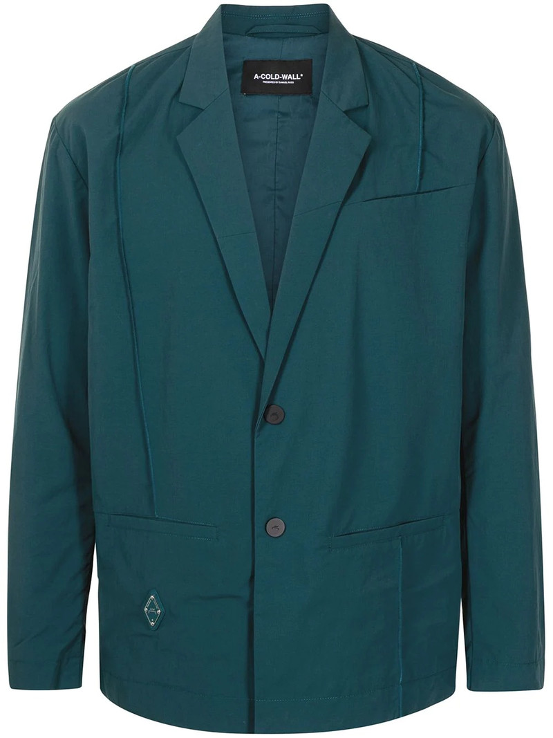 Rhombus single-breasted badge blazer 1