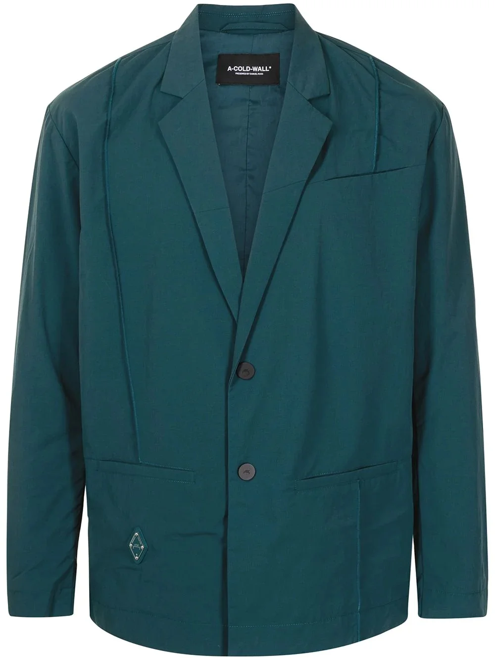Rhombus single-breasted badge blazer - 1