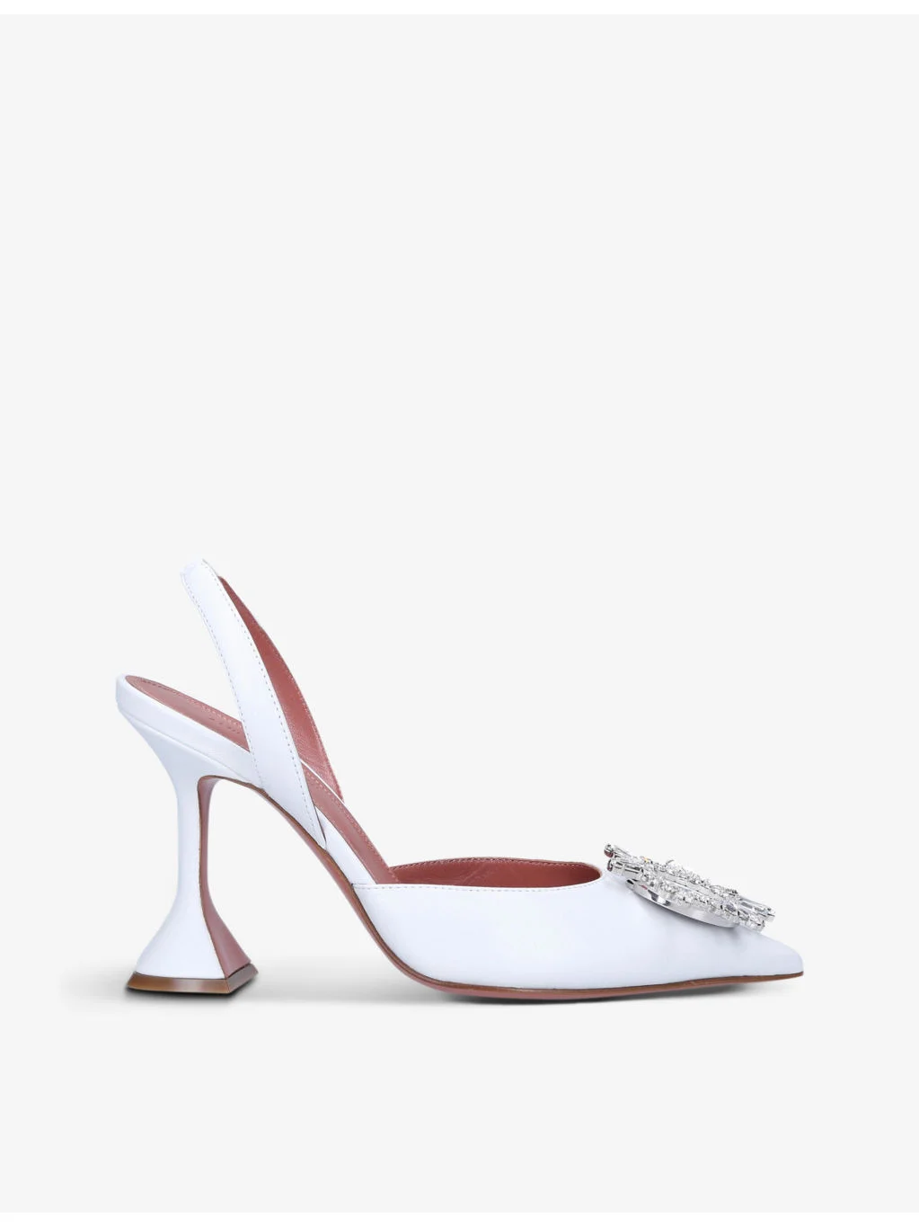 Begum crystal-embellished slingback satin heels - 1