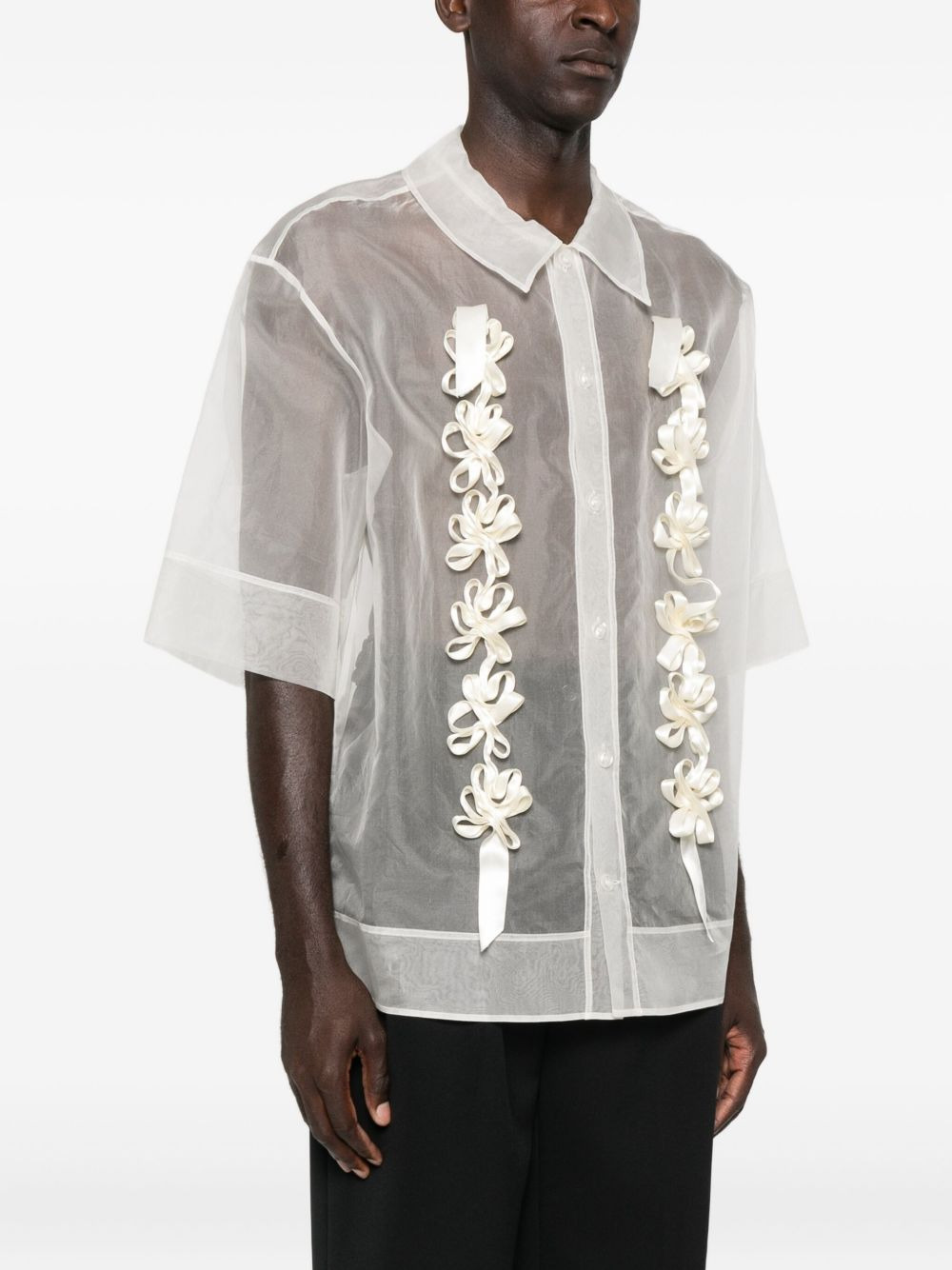 floral-ribbon shirt - 3