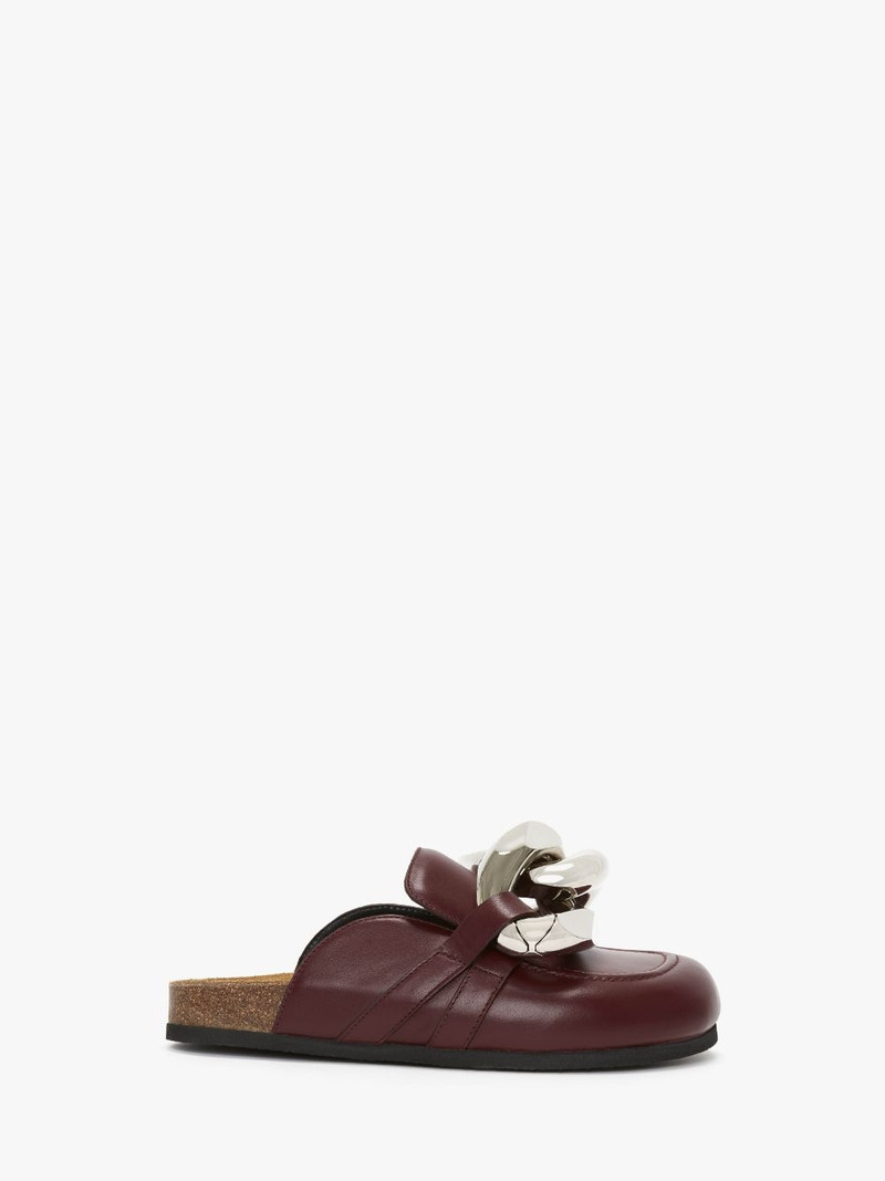 CHAIN LOAFER LEATHER MULES 1
