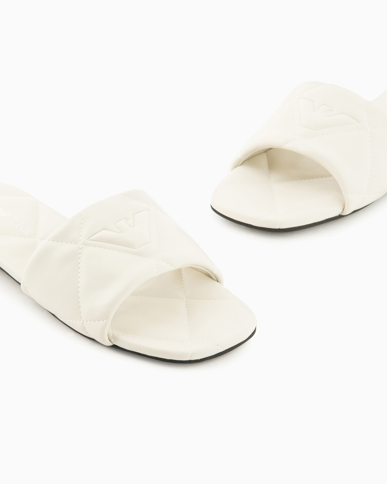 Quilted nappa-leather effect sandals with eagle - 5