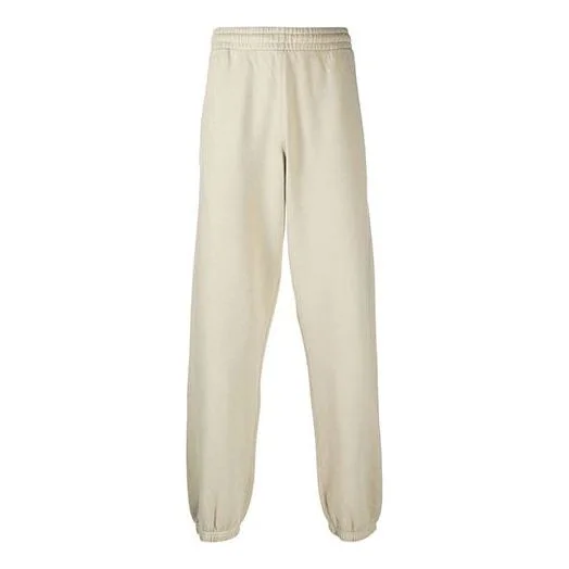 Men's Off-White FW21 Arrow Solid Color Bundle Feet Sports Pants/Trousers/Joggers Loose Fit Khaki OMC - 1