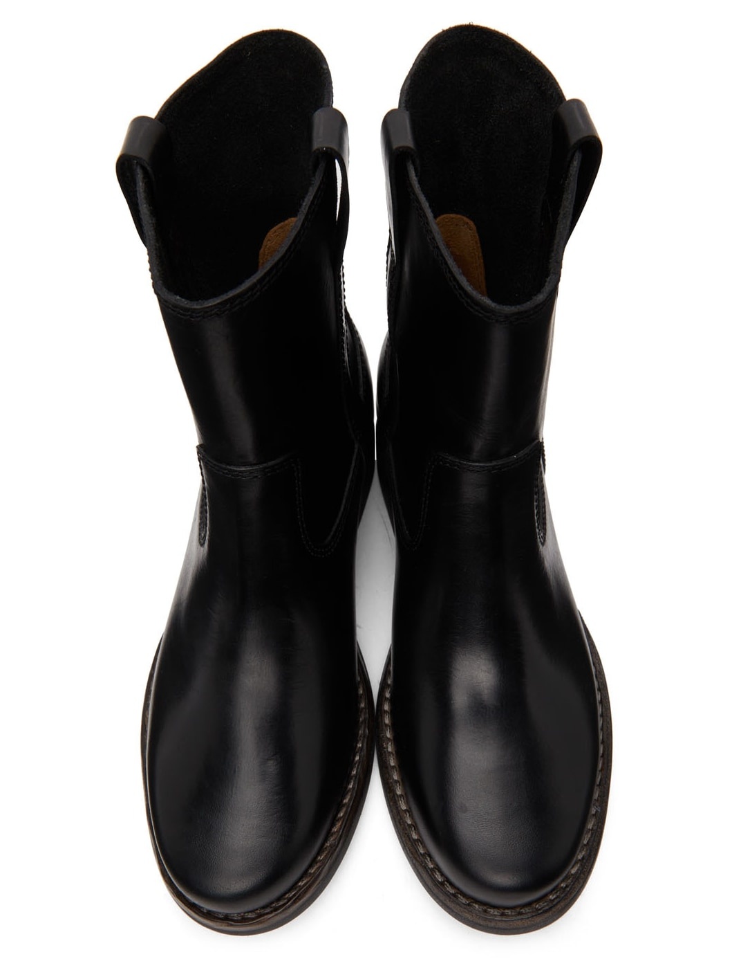 Black Leather Susee Boots - 5