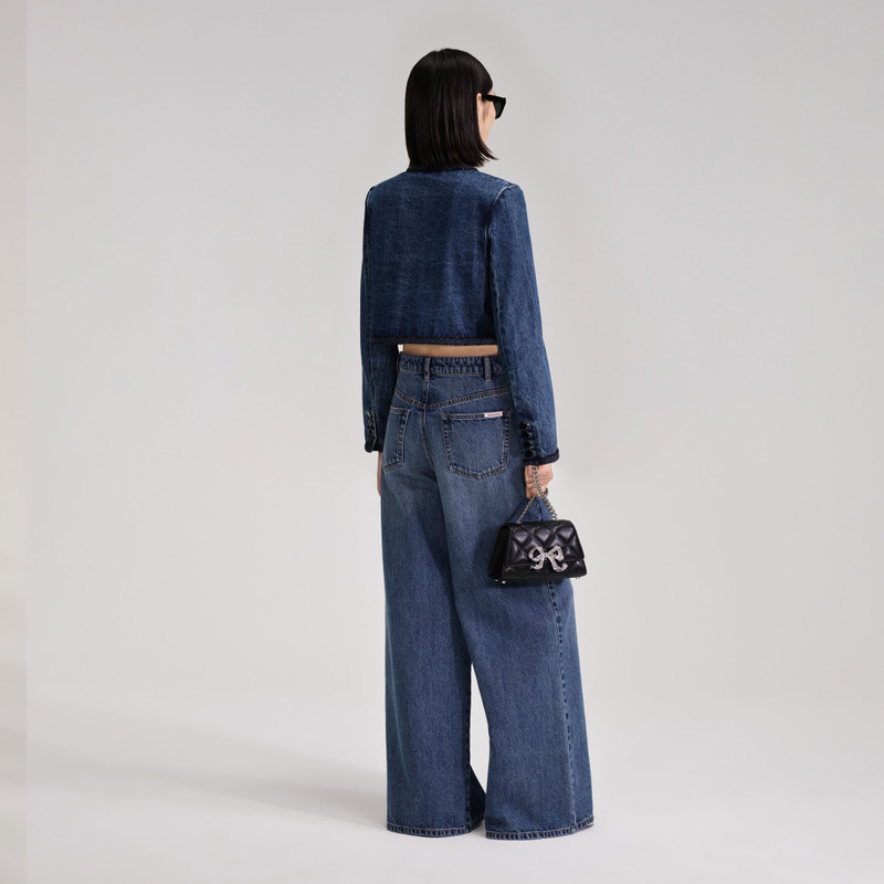 self-portrait Wide Leg Denim Jeans outlook