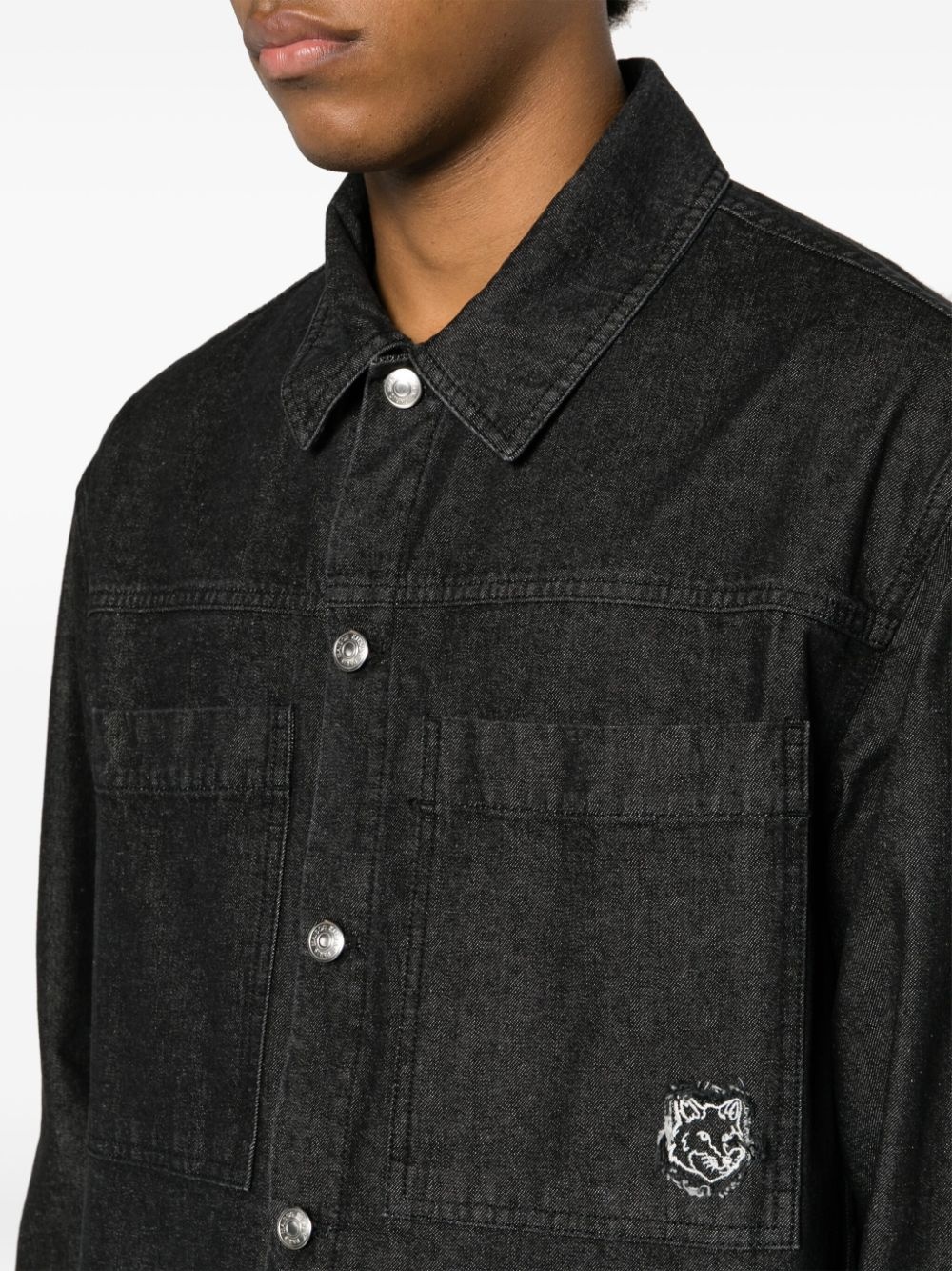 Tiger Head cotton shirt jacket - 5