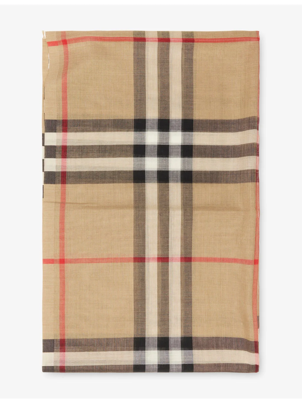 Wide Check-Pattern Wool and Silk-Blend Scarf - 1