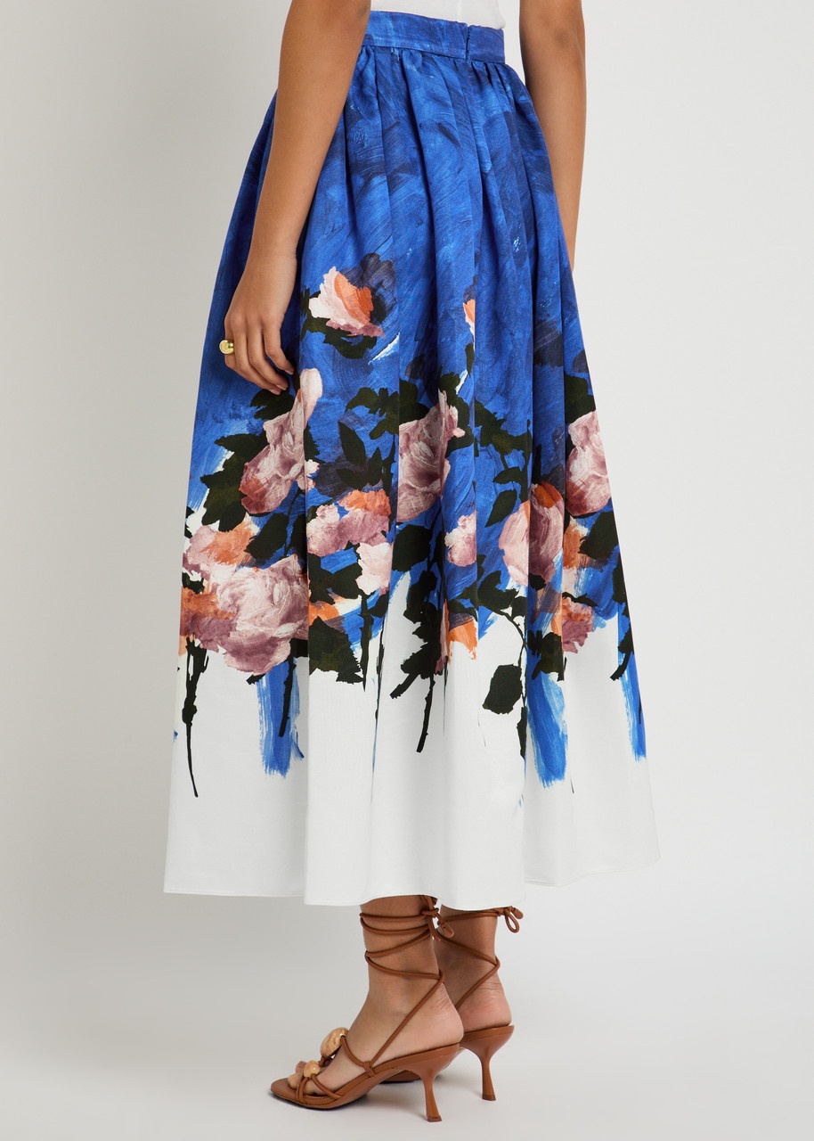 Erdem Printed Faille Midi Skirt - 3