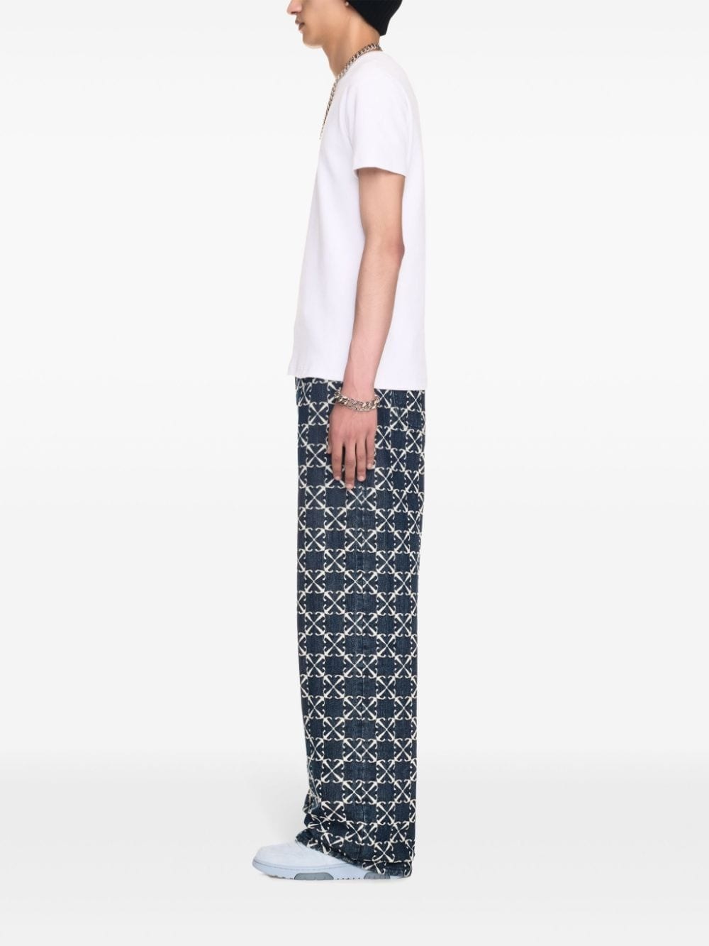 Arrow jacquard straight jeans - 3