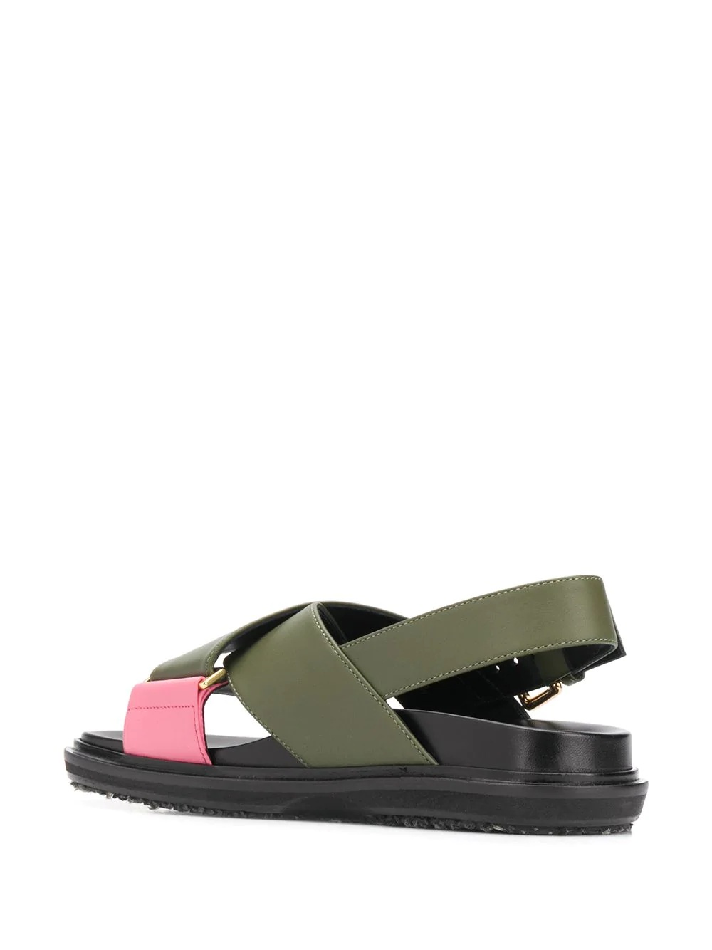 flat crossover-strap sandals - 3