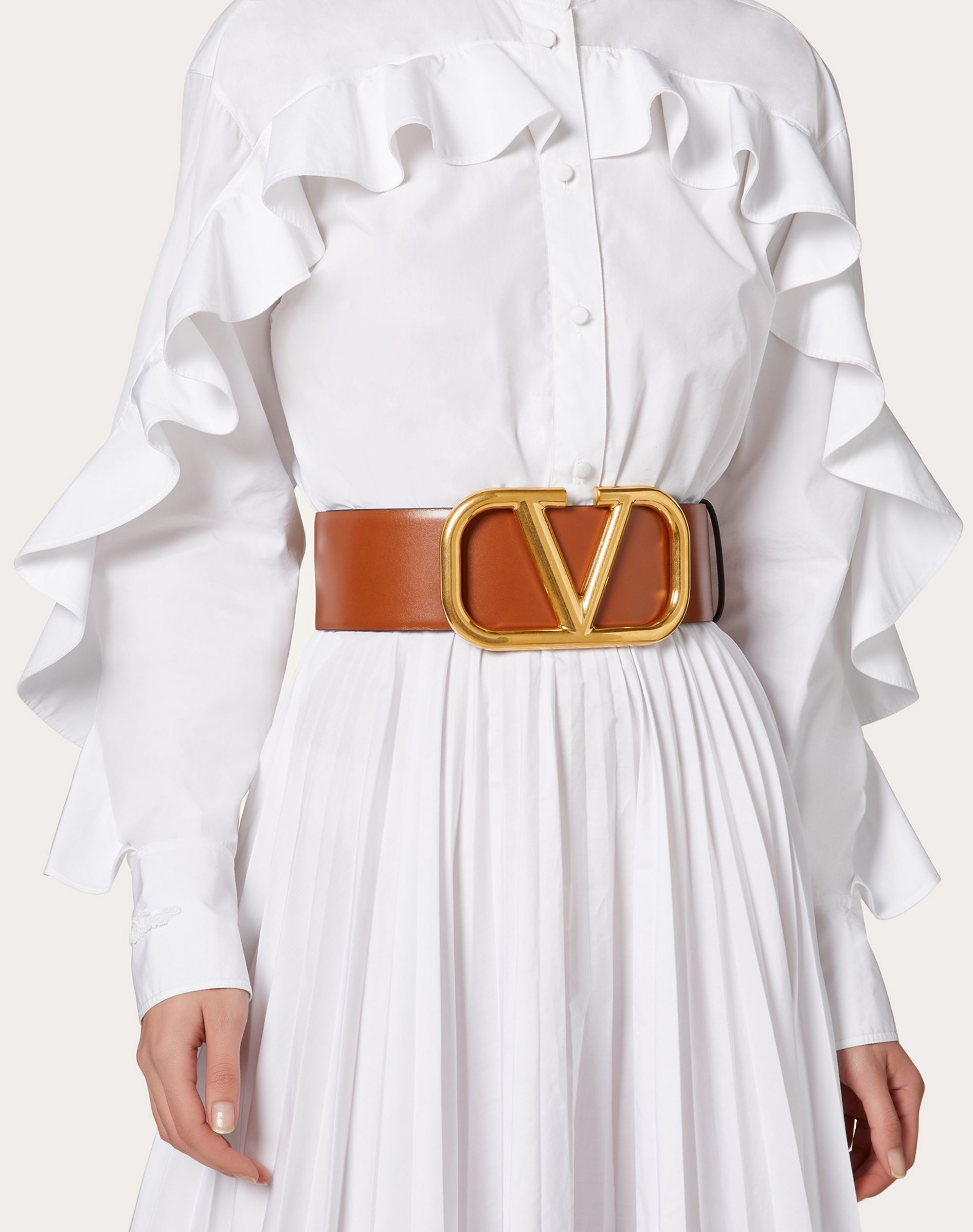 REVERSIBLE VLOGO SIGNATURE BELT IN Shiny CALFSKIN 70 MM - 5