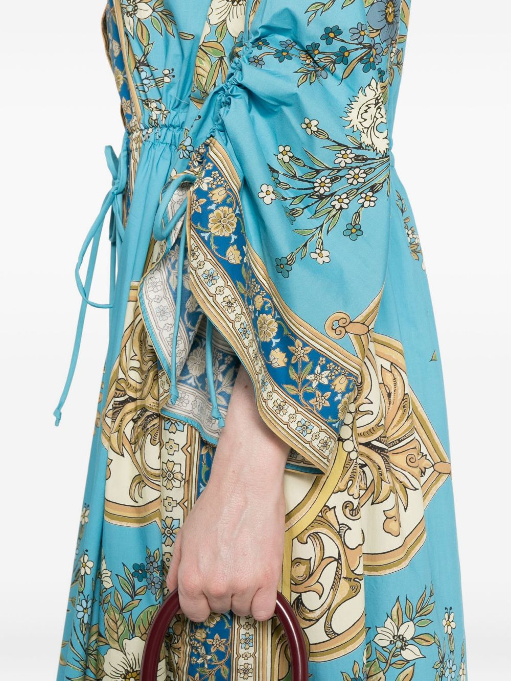 Cassie Pool floral-print drawstring midi dress - 5