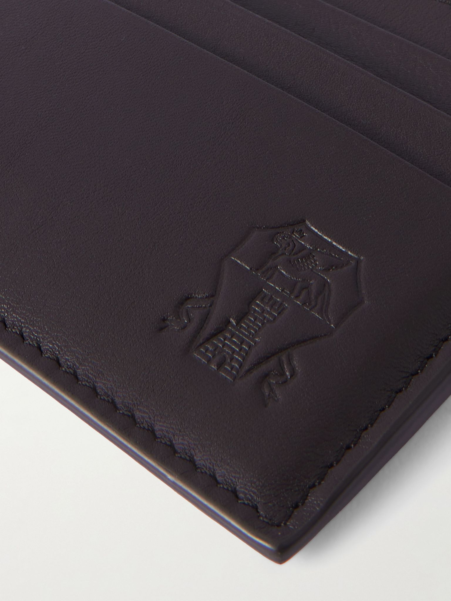 Logo-Debossed Leather Cardholder Brown - 3