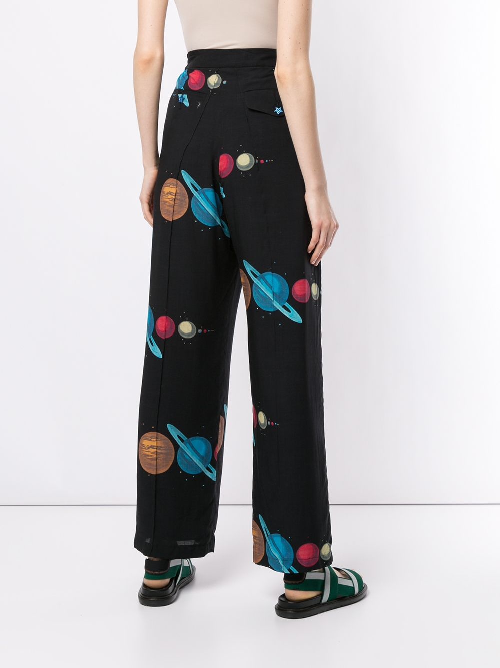 planet print trousers - 4