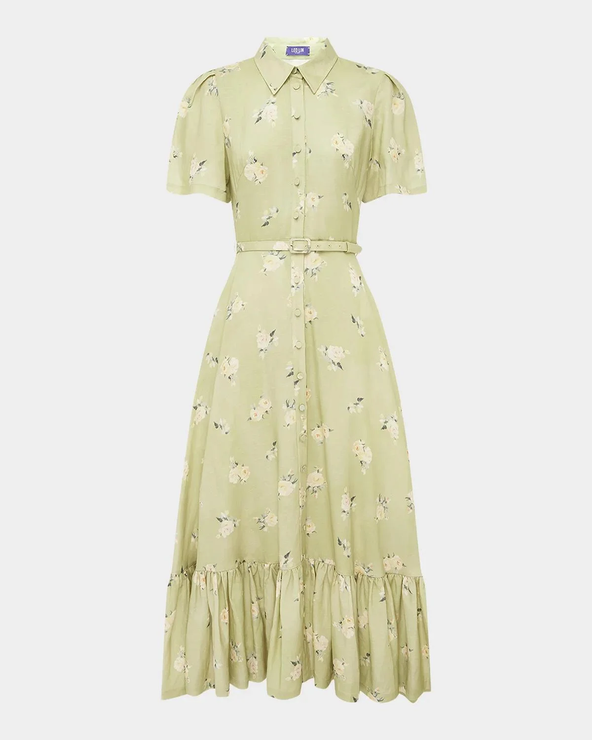 Becca Floral-Print Flounce Midi Shirtdress - 1