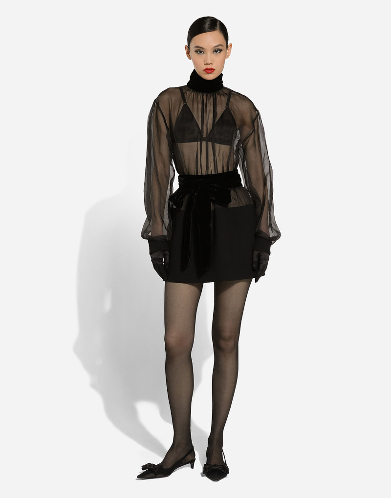 Dolce & Gabbana Short wool crepe and organza dress outlook