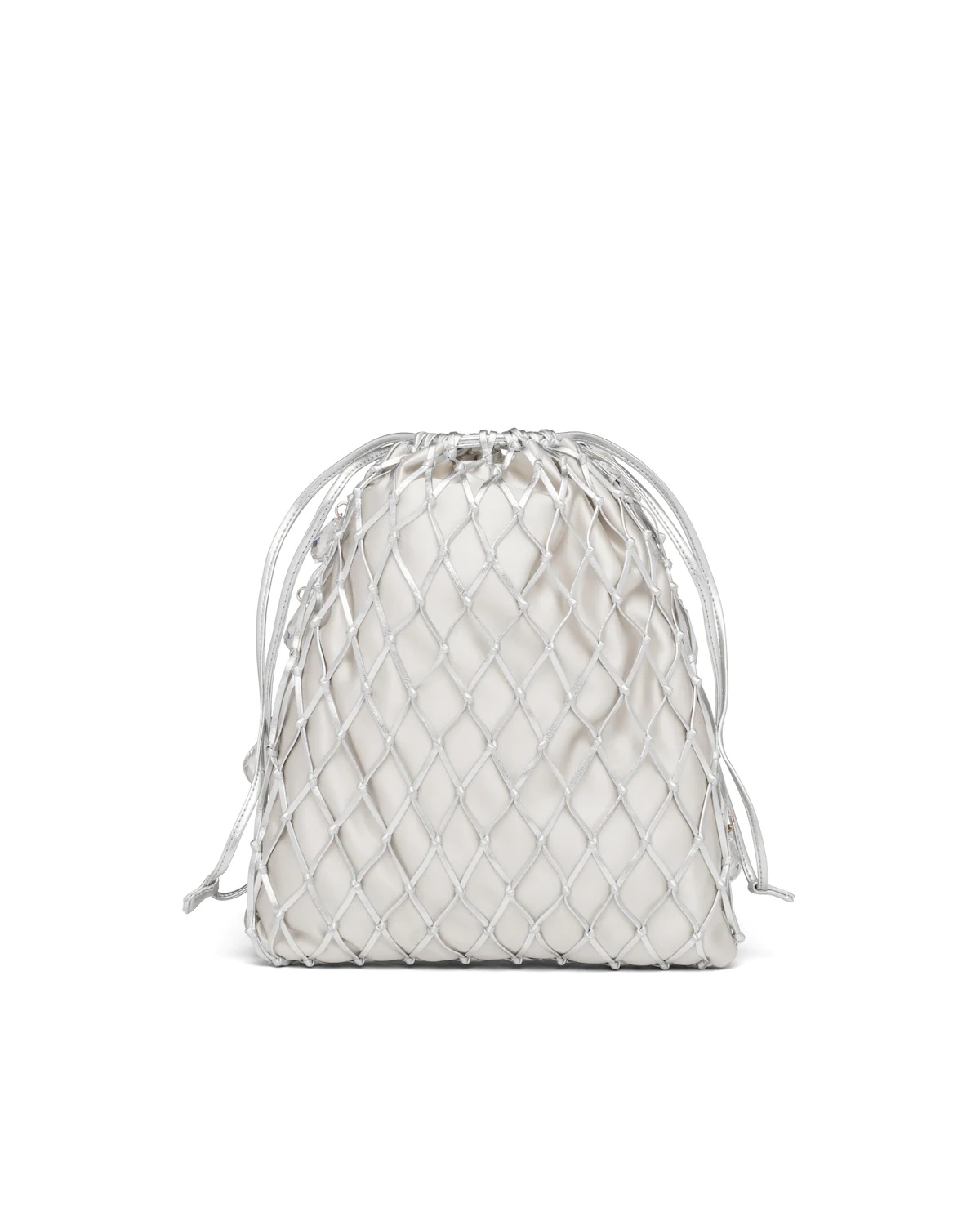 Leather mesh and satin clutch - 4