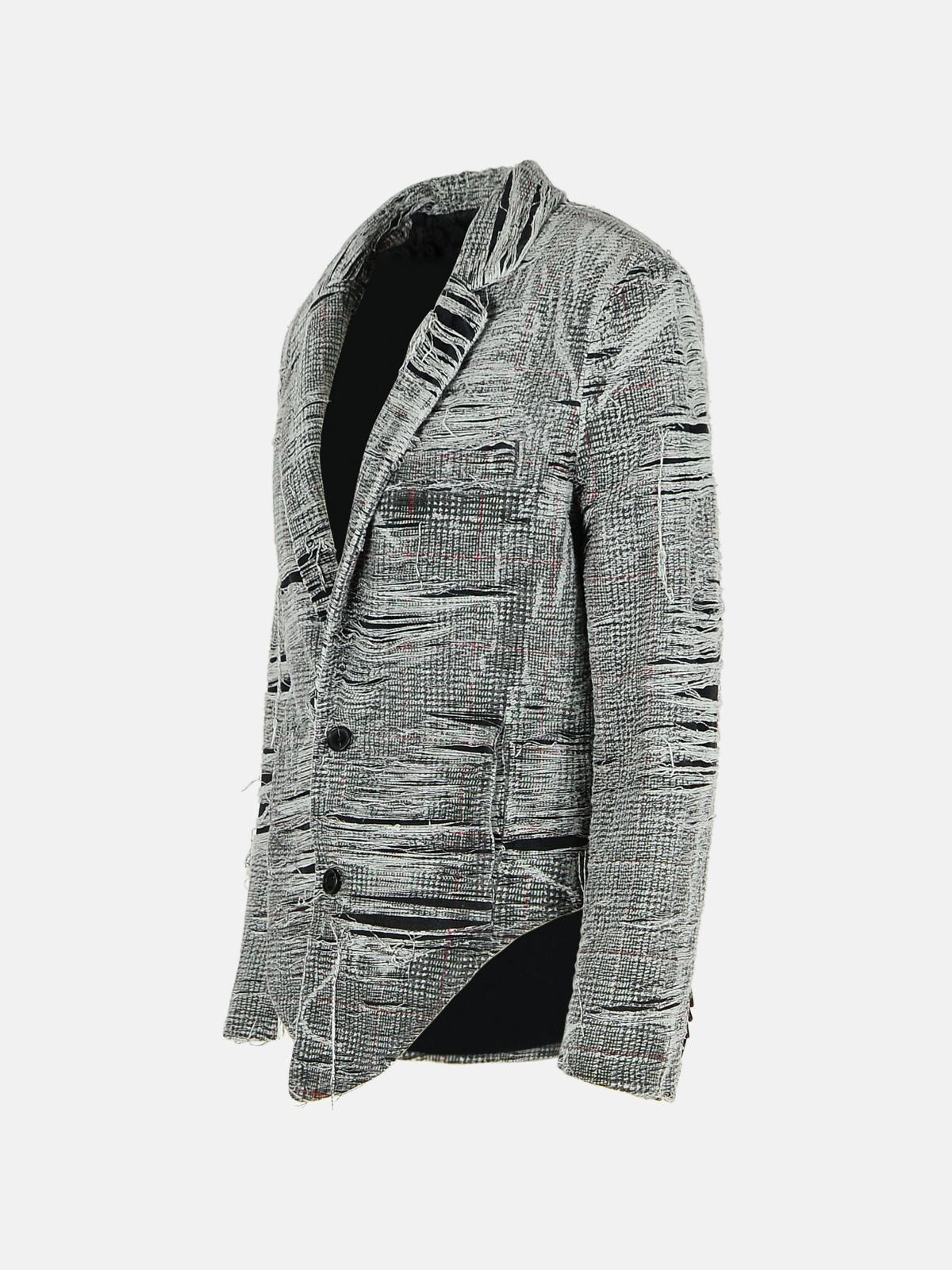 'PHONIX' GREY COTTON BLEND BLAZER - 2