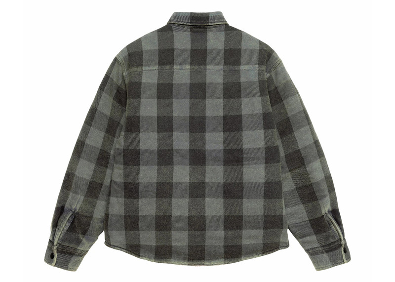 Stüssy Stussy Sherpa Lined Buffalo Plaid Shirt Grey outlook