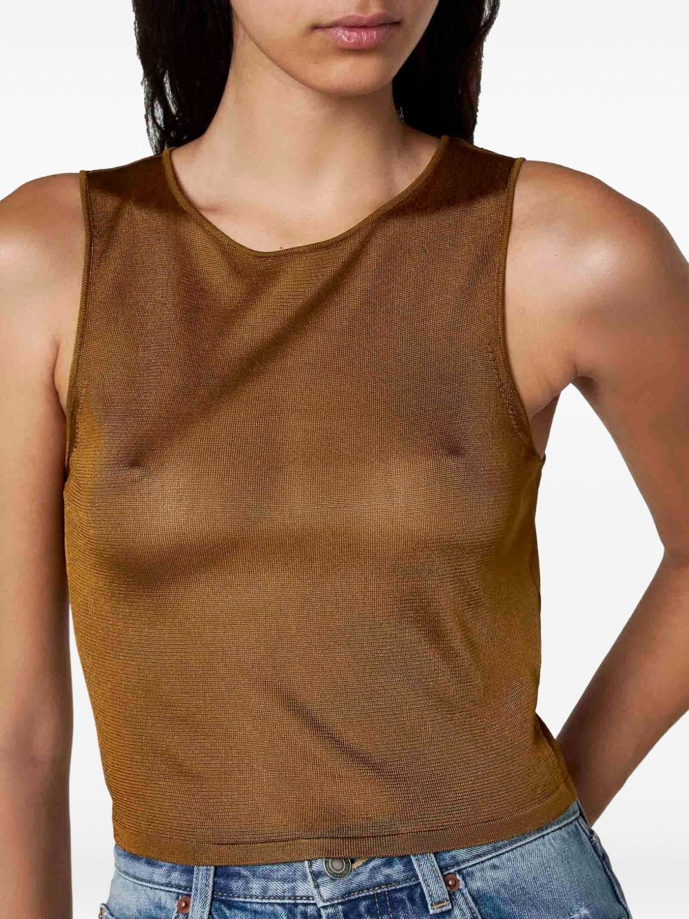 knitted cropped tank top - 5