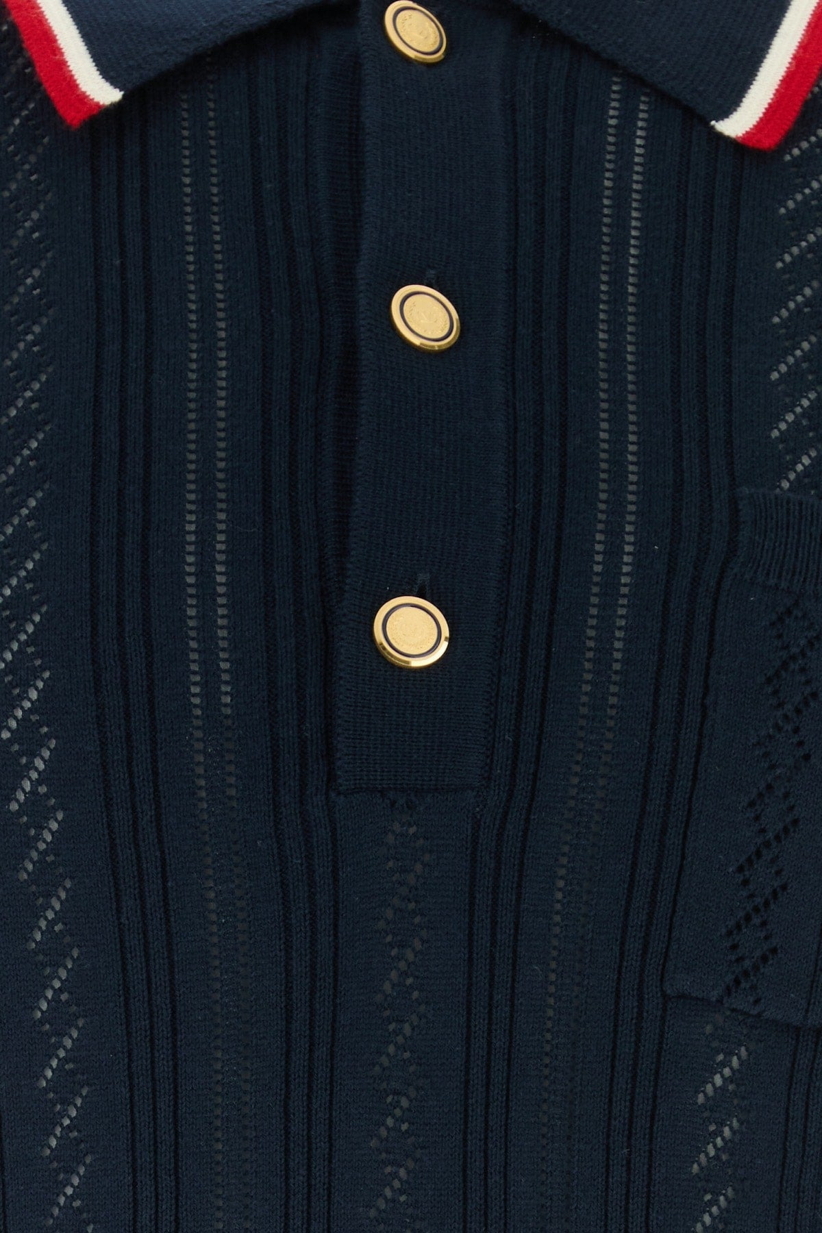 Valentino Garavani Men Navy Blue Cotton Polo Shirt - 3
