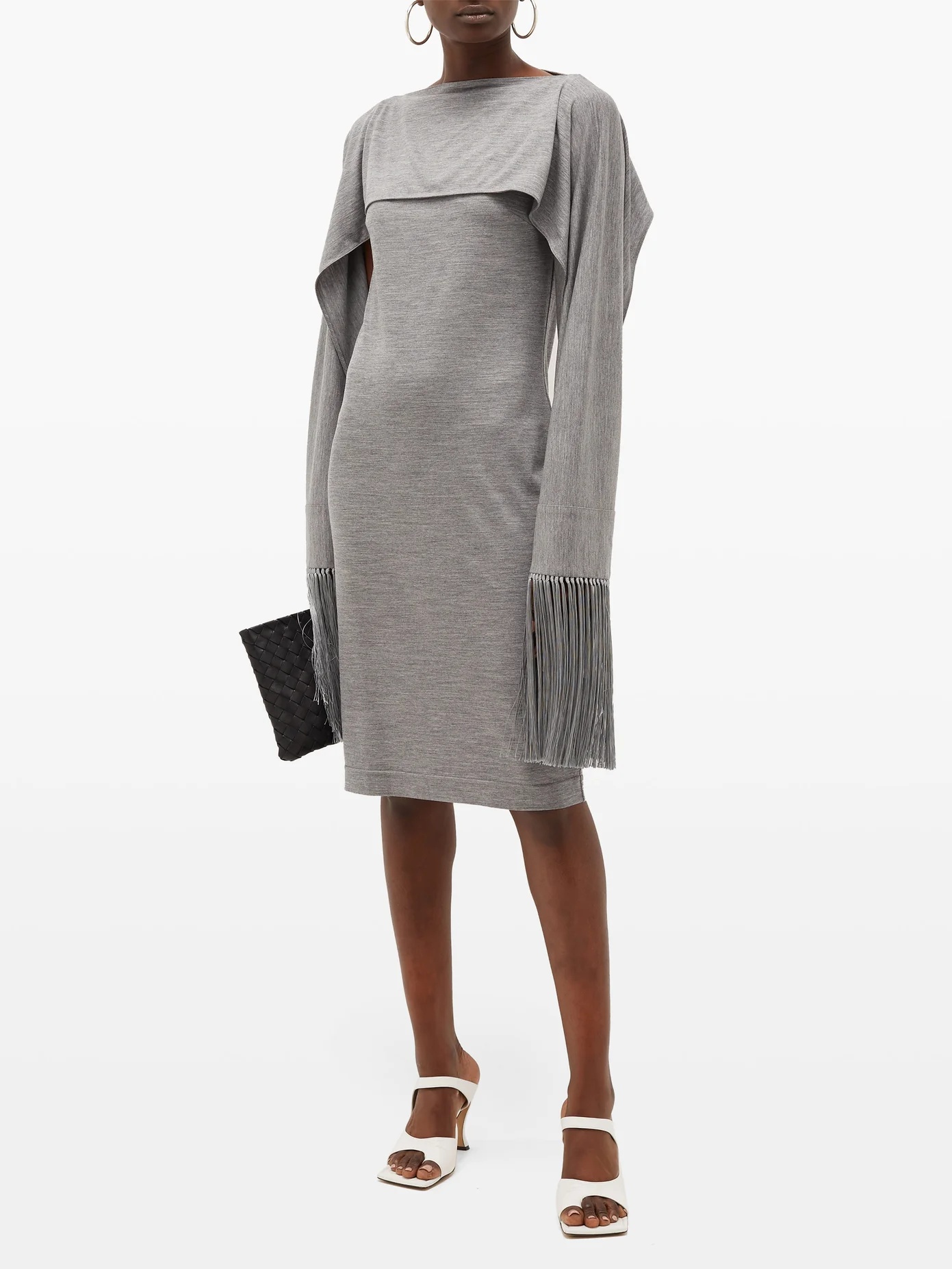 Fringed-cuff merino-wool dress - 2