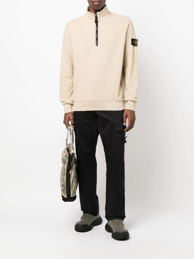 Stone Island Compass-patch half-zip sweatshirt outlook