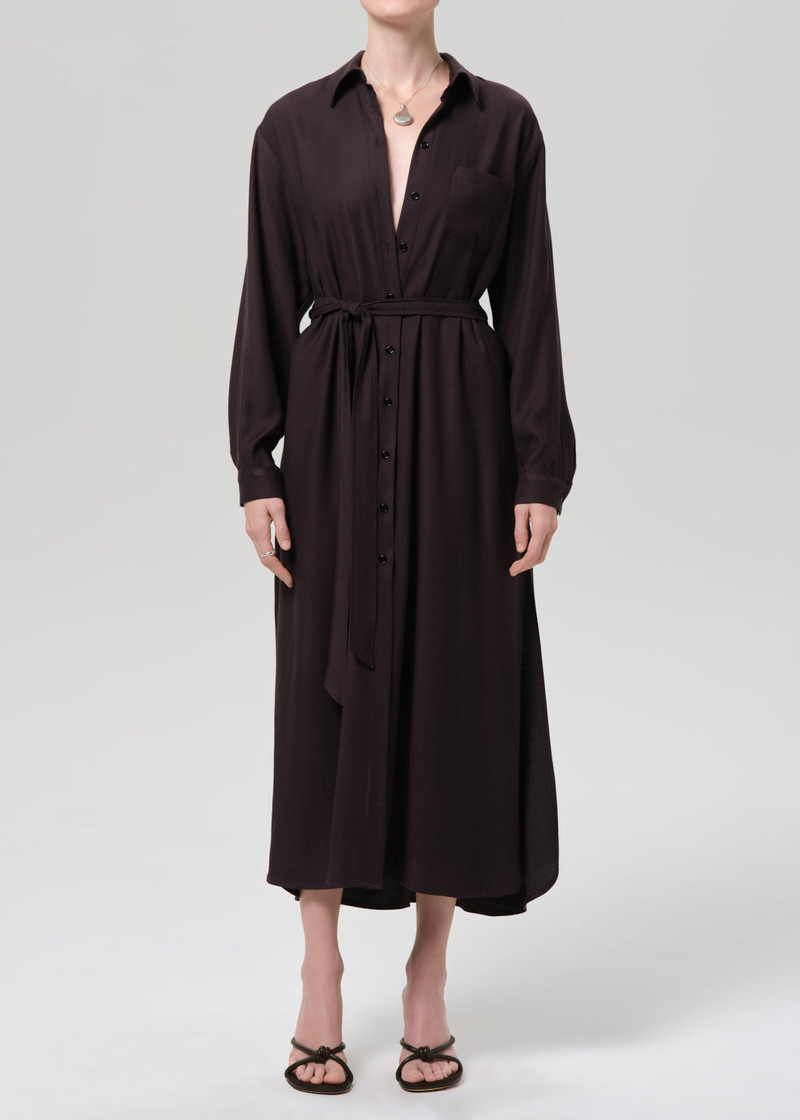 Camillia Shirt Dress In Brown - 1