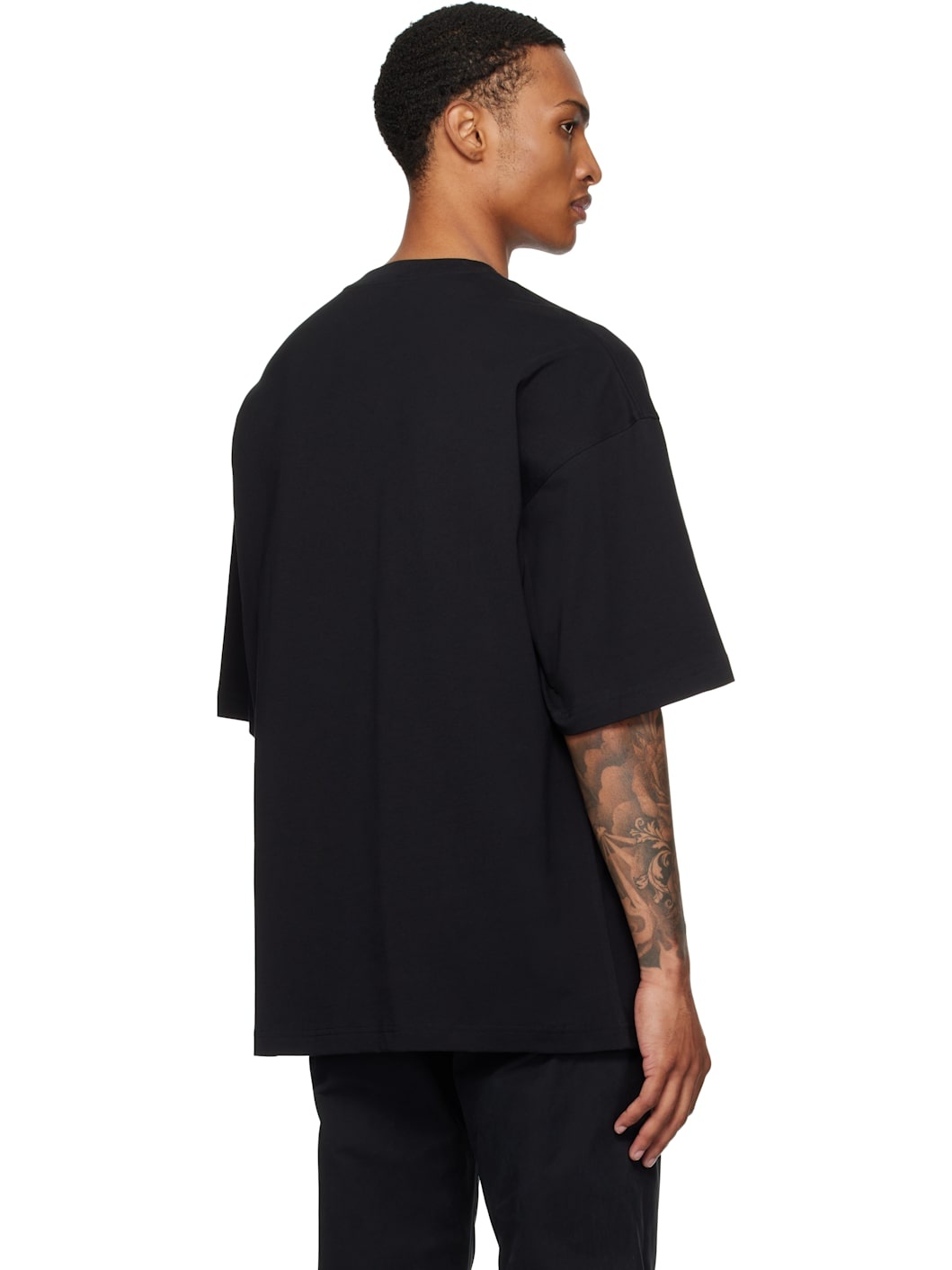 Black Organic Decorated T-Shirt - 3