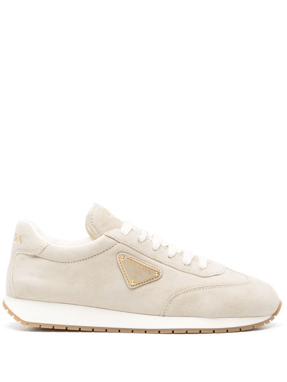 triangle-logo suede sneakers - 1