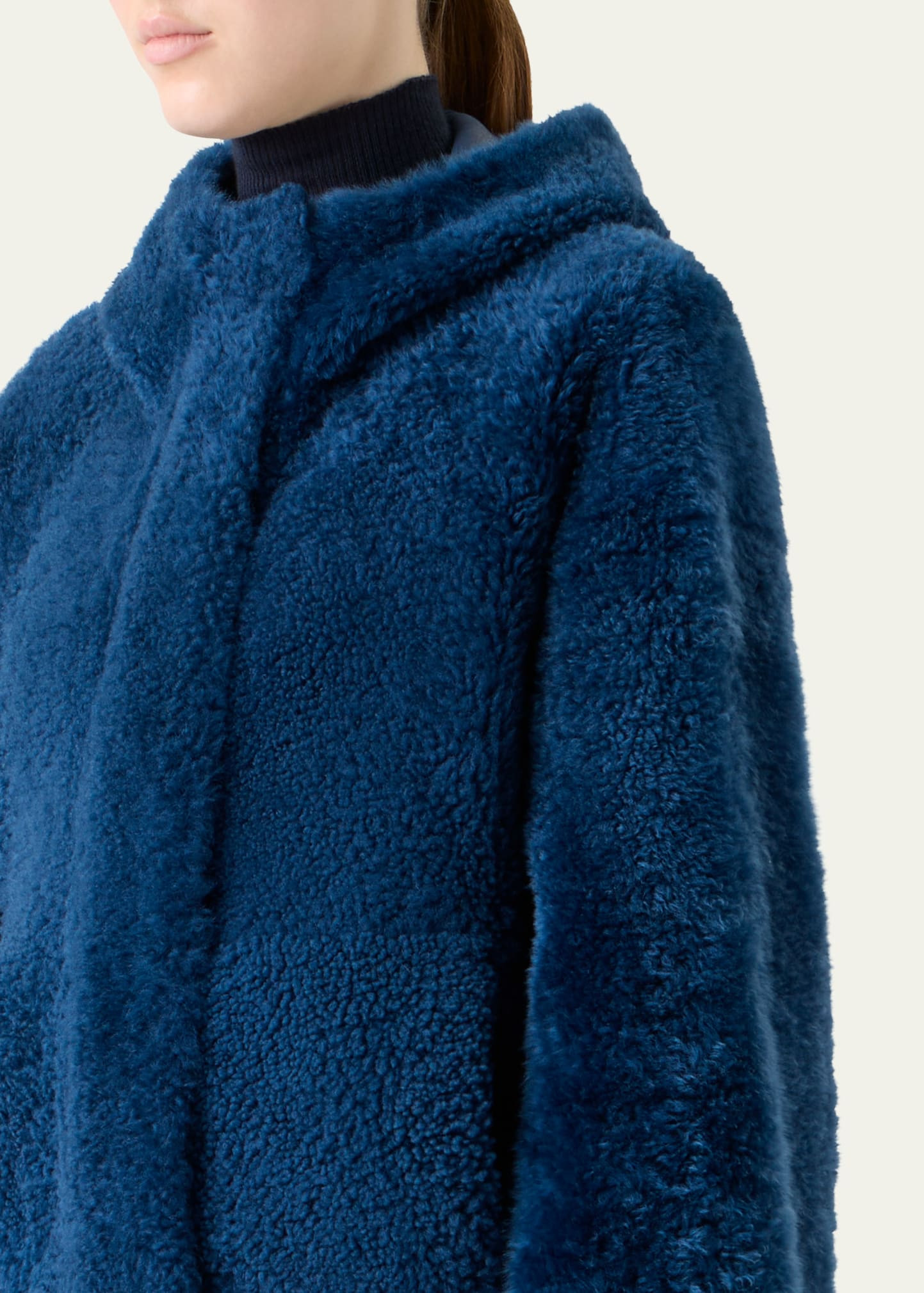 Gracie Lamb Shearling Hooded Jacket - 5