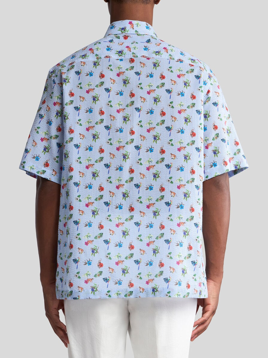SHORT-SLEEVED SHIRT WITH STRIPES AND FLOWERS - 5
