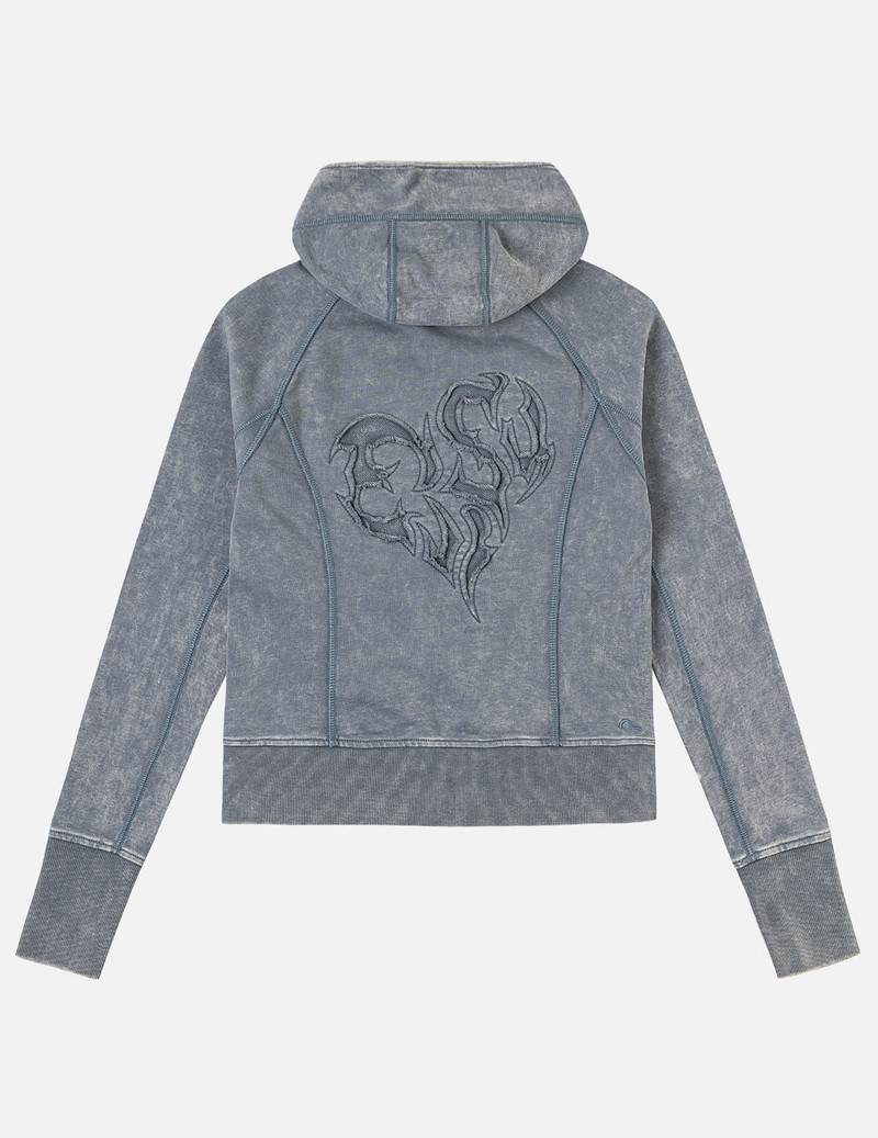 Reversed Fabric Cropped Hoodie 4